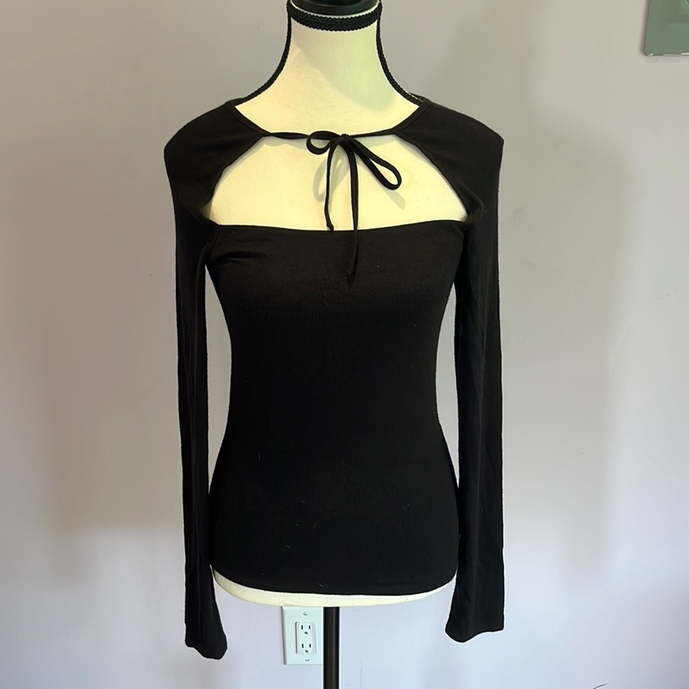 Wilfred long sleeve tie-front top